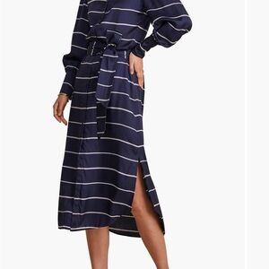 Vineyard Vines Silk Blend Midi Shirt Dress size small